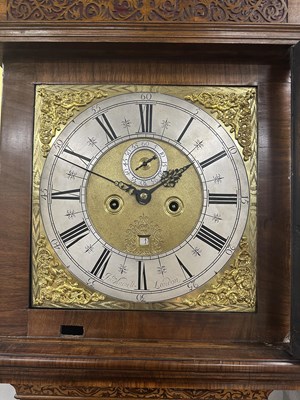 Lot 941 - JOHN. MITCHELL LONDON. AN EARLY 18TH CENTURY WALNUT AND SEAWEED MARQUETRY, EIGHT-DAY LONGCASE CLOCK