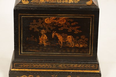 Lot 984 - WILLIAM RAY SUDBURY. A MID 18TH CENTURY BLACK LACQUER AND CHINOISERIE DECORATED EIGHT DAY LONGCASE CLOCK