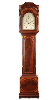 Lot 1046 - JNO. WITHERS, LONDON. A GEORGE III INLAID FIGURED MAHOGANY EIGHT DAY LONGCASE CLOCK