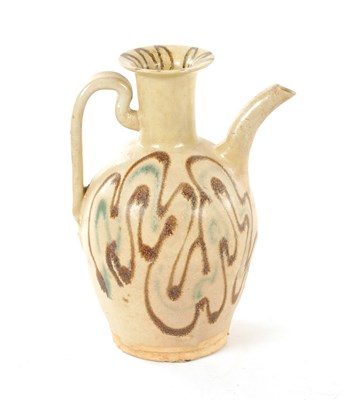 Lot 145 - A CHINESE SONG PERIOD GLAZED EARTHENWARE EWER