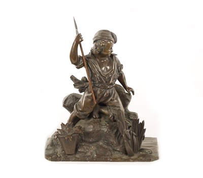 Lot 722 - A 19TH CENTURY FRENCH BRONZE FIGURAL SCULPTURE