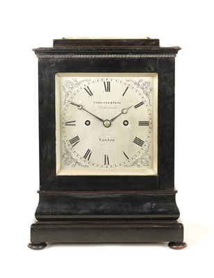 Lot 975 - THWAITES & REED, CLERKENWELL, LONDON. A MID 19TH CENTURY EBONISED  DOUBLE FUSEE  BRACKET CLOCK