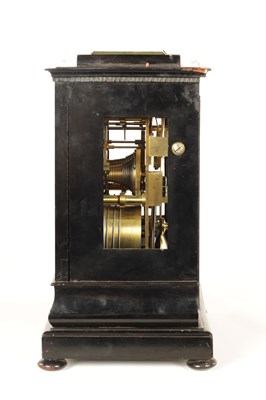 Lot 975 - THWAITES & REED, CLERKENWELL, LONDON. A MID 19TH CENTURY EBONISED  DOUBLE FUSEE  BRACKET CLOCK