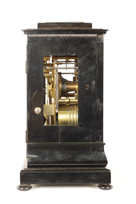 Lot 975 - THWAITES & REED, CLERKENWELL, LONDON. A MID 19TH CENTURY EBONISED  DOUBLE FUSEE  BRACKET CLOCK