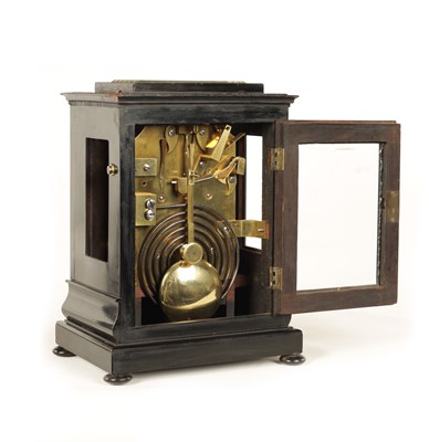 Lot 975 - THWAITES & REED, CLERKENWELL, LONDON. A MID 19TH CENTURY EBONISED  DOUBLE FUSEE  BRACKET CLOCK