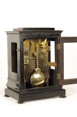 Lot 975 - THWAITES & REED, CLERKENWELL, LONDON. A MID 19TH CENTURY EBONISED  DOUBLE FUSEE  BRACKET CLOCK