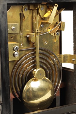 Lot 975 - THWAITES & REED, CLERKENWELL, LONDON. A MID 19TH CENTURY EBONISED  DOUBLE FUSEE  BRACKET CLOCK