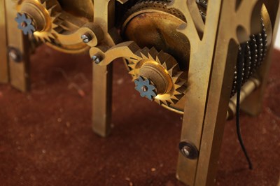 Lot 910 - A 19TH CENTURY ENGLISH DOUBLE FUSEE STRIKING SKELETON CLOCK