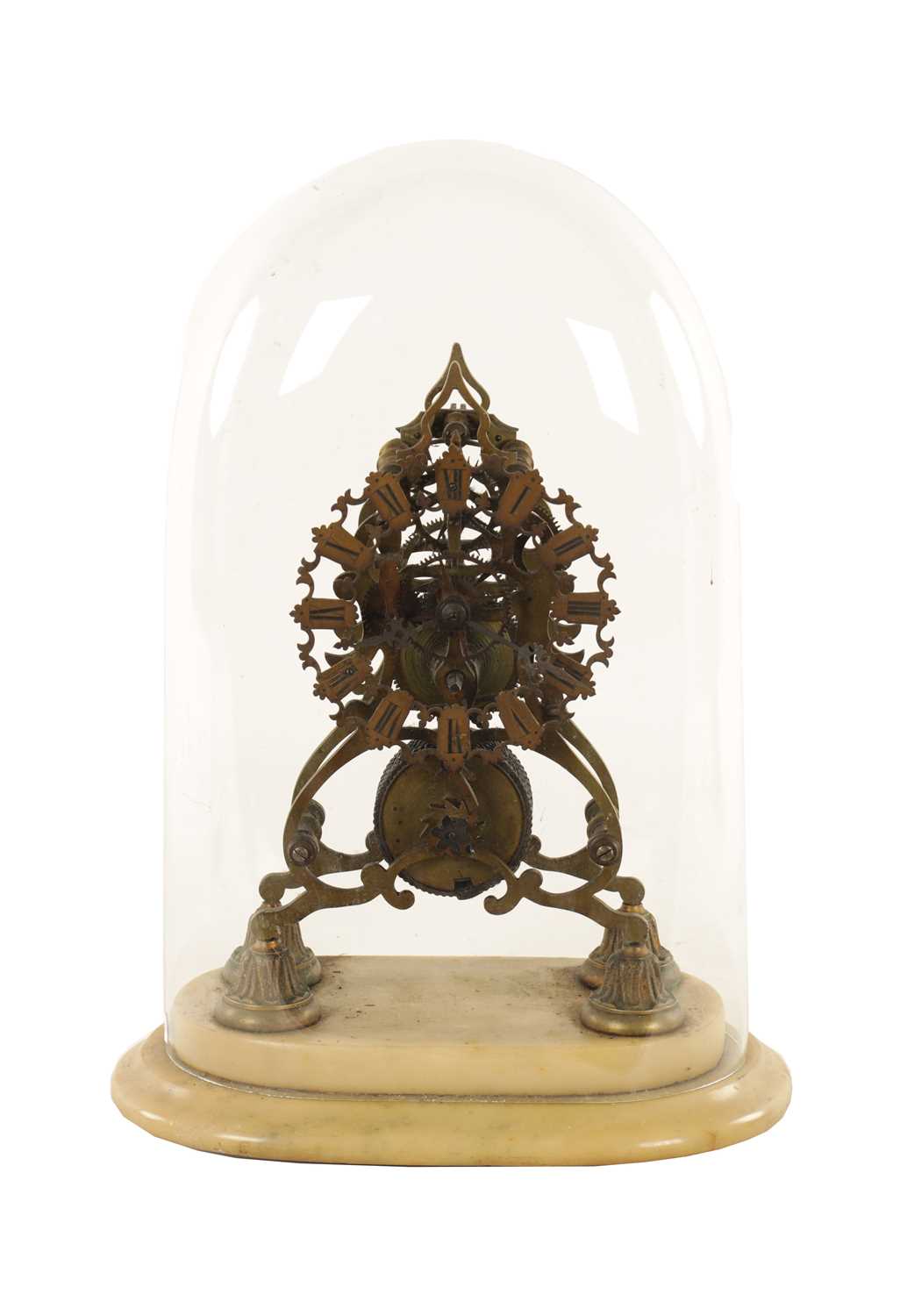 Lot 942 - A 19TH CENTURY ENGLISH FUSEE SKELETON CLOCK