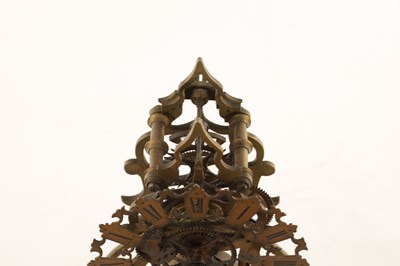 Lot 942 - A 19TH CENTURY ENGLISH FUSEE SKELETON CLOCK