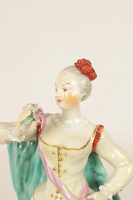 Lot 38 - A PAIR OF 19TH CENTURY DERBY TYPE PORCELAIN CANDLESTICKS