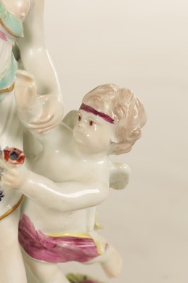 Lot 38 - A PAIR OF 19TH CENTURY DERBY TYPE PORCELAIN CANDLESTICKS