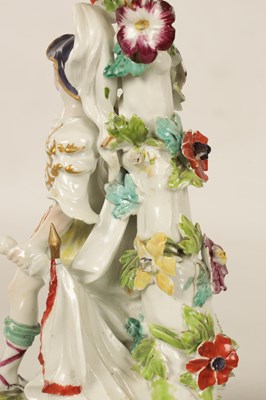 Lot 38 - A PAIR OF 19TH CENTURY DERBY TYPE PORCELAIN CANDLESTICKS