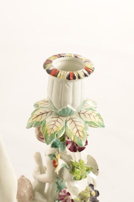 Lot 38 - A PAIR OF 19TH CENTURY DERBY TYPE PORCELAIN CANDLESTICKS