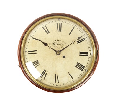 Lot 966 - VICK. STROUD AN EARLY 19TH CENTURY 12” MAHOGANY EIGHT-DAY FUSEE WALL CLOCK