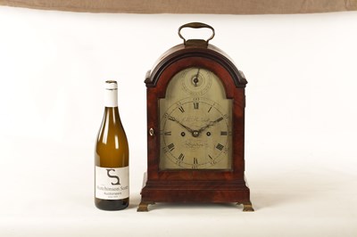 Lot 909 - CHARLES BROOMHALL, LONDON. A LATE 18TH CENTURY FIGURED MAHOGANY VERGE BRACKET CLOCK