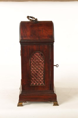 Lot 909 - CHARLES BROOMHALL, LONDON. A LATE 18TH CENTURY FIGURED MAHOGANY VERGE BRACKET CLOCK