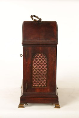 Lot 909 - CHARLES BROOMHALL, LONDON. A LATE 18TH CENTURY FIGURED MAHOGANY VERGE BRACKET CLOCK