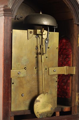 Lot 909 - CHARLES BROOMHALL, LONDON. A LATE 18TH CENTURY FIGURED MAHOGANY VERGE BRACKET CLOCK