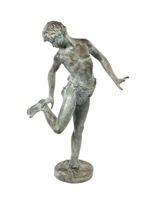 Lot 704 - A LARGE 19TH CENTURY BRONZE FIGURAL SCULPTURE AFTER ANNIBALE DE LOTTO