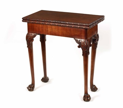 Lot 1233 - A GOOD GEORGE II FIGURED MAHOGANY CONCERTINA ACTION TEA TABLE POSSIBLY IRISH