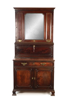 Lot 1239 - AN UNUSUAL GEORGE II MAHOGANY ESTATE CABINET