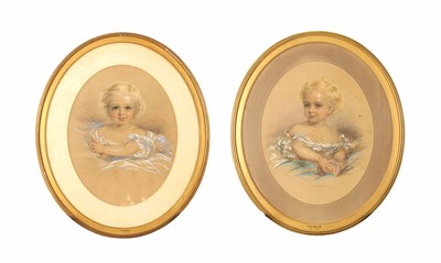 Lot 856 - A PAIR OF 19TH CENTURY OVAL PASTEL PORTRAITS