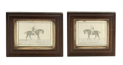 Lot 1328 - AN UNUSUAL  PAIR OF 19TH CENTURY ETCHED HANGING MIRRORS