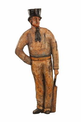 Lot 691 - A RARE 19TH CENTURY CARVED WOODEN PUB SIGN ‘THE CRICKETER’