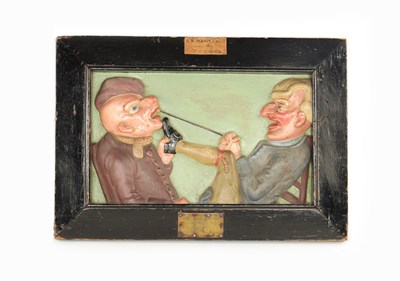 Lot 721 - AN EARLY 20TH CENTURY PAINTED CAST IRON COALBROOKDALE STYLE PLAQUE AFTER TIM BOBBIN