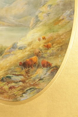Lot 87 - JAMES STINTON A PAIR OF ROYAL WORCESTER FRAMED OVAL PORCELAIN PLAQUES