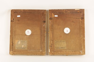 Lot 87 - JAMES STINTON A PAIR OF ROYAL WORCESTER FRAMED OVAL PORCELAIN PLAQUES