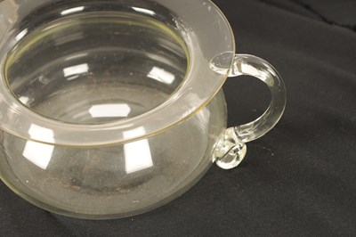 Lot 16 - AN UNUSUAL GEORGIAN GLASS SPITTOON AND BRANDY DECANTER