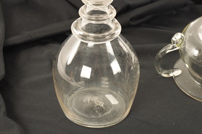 Lot 16 - AN UNUSUAL GEORGIAN GLASS SPITTOON AND BRANDY DECANTER