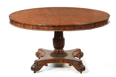Lot 1270 - A GOOD 19TH-CENTURY FLORAL MARQUETRY INLAID AND ROSEWOOD CIRCULAR CENTRE TABLE