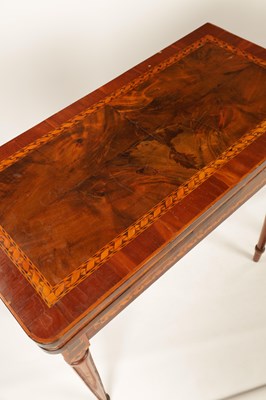 Lot 1271 - A PAIR OF 19TH CENTURY MARQUETRY INLAID WALNUT CARD TABLES