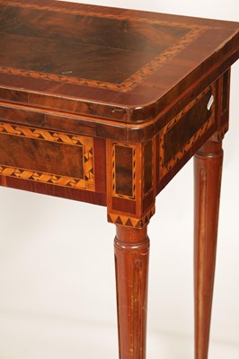 Lot 1271 - A PAIR OF 19TH CENTURY MARQUETRY INLAID WALNUT CARD TABLES