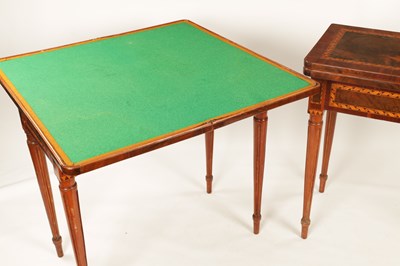 Lot 1271 - A PAIR OF 19TH CENTURY MARQUETRY INLAID WALNUT CARD TABLES
