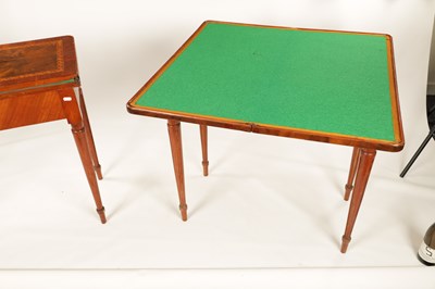Lot 1271 - A PAIR OF 19TH CENTURY MARQUETRY INLAID WALNUT CARD TABLES