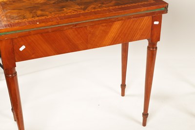 Lot 1271 - A PAIR OF 19TH CENTURY MARQUETRY INLAID WALNUT CARD TABLES