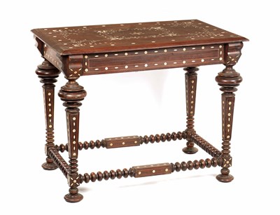 Lot 1302 - A LATE 17TH/EARLY 18TH CENTURY ANGLO PORTUGUESE BONE INLAID AND ROSEWOOD CENTRE TABLE
