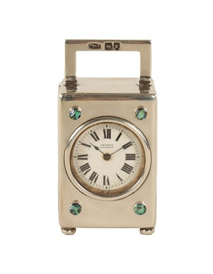 Lot 1035 - ASPREY, LONDON. A LATE VICTORIAN SILVER AND ABALONE SHELL CARRIAGE CLOCK