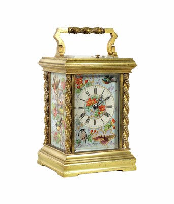 Lot 685 - A LATE 19TH CENTURY FRENCH PORCELAIN PANELLED REPEATING CARRIAGE CLOCK