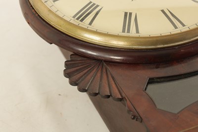 Lot 947 - S.W. ARCHER, LONDON. A REGENCY FIGURED MAHOGANY BRASS INLAID FUSEE WALL CLOCK