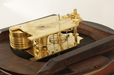 Lot 947 - S.W. ARCHER, LONDON. A REGENCY FIGURED MAHOGANY BRASS INLAID FUSEE WALL CLOCK