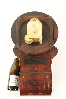 Lot 947 - S.W. ARCHER, LONDON. A REGENCY FIGURED MAHOGANY BRASS INLAID FUSEE WALL CLOCK