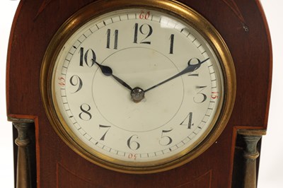 Lot 969 - A COLLECTION OF FOUR EDWARDIAN INLAID MANTEL CLOCKS