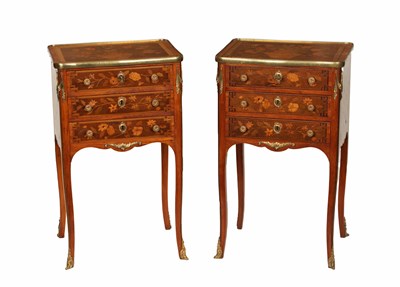 Lot 1177 - A FINE PAIR OF 19TH CENTURY FRENCH MARQUETRY INLAID SIDE CABINETS