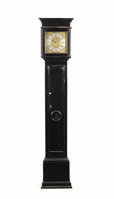 Lot 743 - THOMAS HALL, LONDON. A WILLIAM AND MARY EBONISED 30-HOUR LONGCASE CLOCK