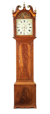Lot 1089 - CHARLES ADDAMSON, MONTROSE. A LATE GEORGE III SCOTTISH FIGURED MAHOGANY LONGCASE CLOCK